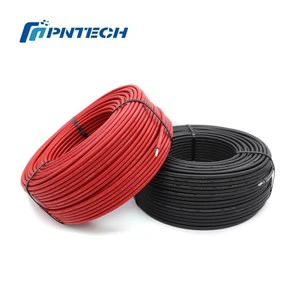 DC 1500V 1x10mm UV Resistance Solar Cable H1Z2Z2-K Black & Red Tinned Plated Copper Photovoltaic Wire No Halogen