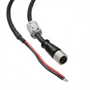 Cable Manufacturer M12 T-Code 4 Pin Female Open End Power I/O Cable Industrial Automation Sensor Model CCB-POWER-S001-05