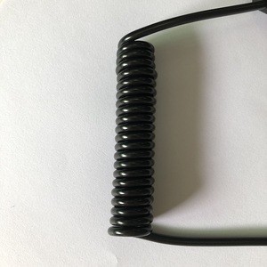 Spiral Coiled Wire Manufacturer 22AWG Black 4-core PU Cables Spiral Coiled Wire