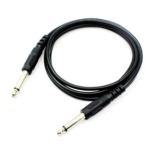 1/4 Inch 6.35mm Mono Patch Cable | Male to Male for Guitar Bass Keyboard Amp | Spiral Shield Noise Free 1.5M/3Meter