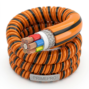 PRIMEPRO High-Elasticity PUR Spiral Retractable Cable 2 3 4 5 7 Core Flexible Spring Wire for Medical & Industrial Robotics