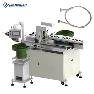 EW-9670 Industrial Double Head Piercing Crimping Machine for Flat Cable and Wire with Robotic Arm and Vibratory Feeder