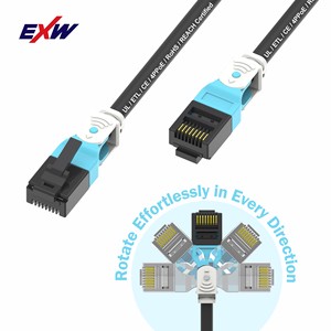 Industrial Grade Shielded Slim Ethernet Cable 180° Rotating Plug UL CE RoHS REACH Approved Patch Cords
