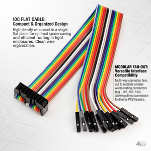 Factory Customized IDC Flat Cable Assembly Ribbon Cable with IDC Socket Connector Colours Cables 10Pin 20Pin 40Pin Ribbon Cable