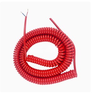 Red Spring Spiral Cable 2Cores 0.5 Coiled 1/2/3/4/5/6/7/8/9Meters Stretchable