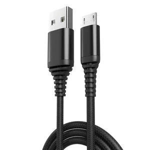 Bulk Micro USB Cable 1M TPE/Nylon Braid Black/White 5P 3A Fast Charging 480Mbps 12 Months Factory Wholesale Computer Camera