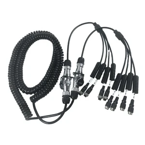 High Quality 7Pin Waterproof Truck Trailer Cable Heavy Duty Vehicle Aviation Connector Waterproof Spring Cable