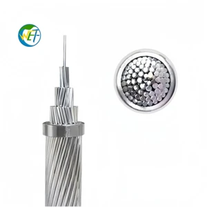 Wolf ACSR Wire Conductor Dog 100mm2 14 Core 35.7KN Aluminium Overhead Power Transmission Cable 35kV High Voltage BS215/2