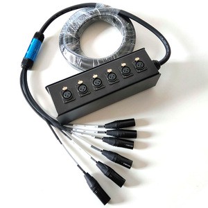 6channels Stage Box Audio Snake Cable Multi-core Audio signal Cable Cable Box Cannon Male Bus Mixer Microphone Recording Studio