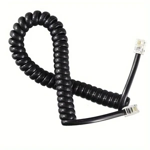 RJ9 RJ10 RJ11 RJ12 4P4C 6P6C Telephone Handset Spiral Cable Doorbell Coiled Spring Flat Wire
