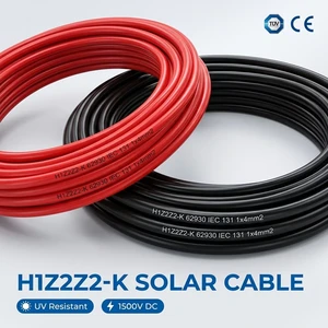 TUV CE Certified H1Z2Z2-K Solar PV Cable UV Resistant Wholesale Factory Direct for Rooftop & Utility Solar Power Systems