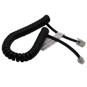 RJ10 spring coiled spiral handset wire telephone cord cable compatible with Landline/IP Phones BT etc