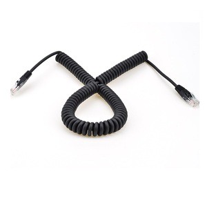 Custom RJ45 Network LAN Cat6e Cable Spring Curly Spiral Cable Coiled Ethernet Patch Cord
