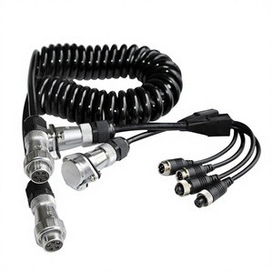 Customized Heavy Duty Vehicle 5 Pin Trailer Plug Cable Trailer Camera Video Cable for Two Ways Truck Trailer Camera System