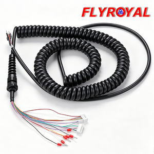 Custom Flexible Retractable Spiral Cable Coiled Power Cord Extension Cable For Industrial And Medical Equipment