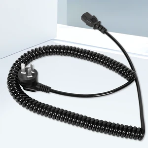 Top Selling Spiral Coiled Wire Cable UK AU Power Cord 3 Pin Plug Home Appliance Use PVC 100% Copper 250V 24 Months Warranty