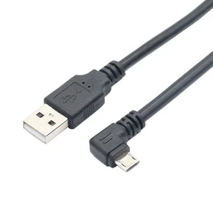 Custom 90 Degree Right Left Micro USB Cable 0.25m/0.5m/1m/1.5m/2m/3m Angle Bend Braid Shielding USB 2.0 Male for Computer Use