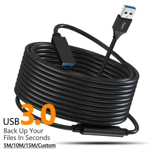Factory Wholesale USB Extension Cable 3.0 USB-A Male to Female Data Cables 5M 15ft Type c Tether Cable for Camera Accessories