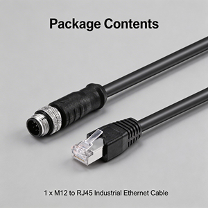 M12 to RJ45 Industrial Ethernet Cable a Code D Code X Code IP67 Shielded for Automation