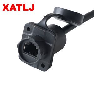 XATLJ RJ45 Industrial Ethernet Cable IP67 Waterproof Copper Alloy 120V 1.2A Nylon Male Plug Female Socket Power Connectors