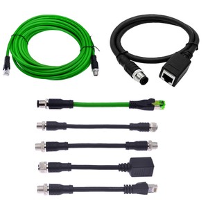 Ethernet Cable M12 to RJ45 for Industrial Applications 4 Pin M12 D Code to RJ45 Shielded CAT5e Green M12 Cable