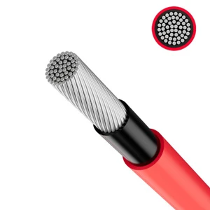 PV1-F Solar Panel Cable 4mm 6mm XLPO Insulation Tinned Copper Red & Black for Power Station Use