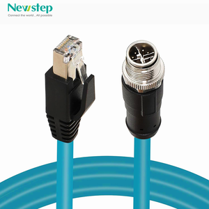Industrial Ethernet Cable M12 X Coded to RJ45 Cat6A for GigE Vision Camera Machine Vision 10Gbps Shielded Network Cable