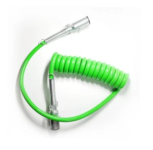 Heavy Duty 7 Way ABS Trucks Trailer Coiled Green Electrical Power Coil Spiral Trailer Cord 7 Core Cable for Trailer