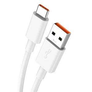 USB-A to Type-C 100W 6A Fast Charging PVC Data Cable for iPhone Android Camera & Computer