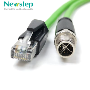 Robotic Arm Ethernet Cable M12 X Coded To RJ45 Cat6A 10Gbps PUR Drag Chain High Flex Shielded Cable For Servo Robot CNC