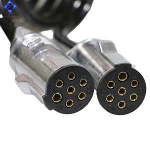 Wholesale Trailer Extension Coiled Cable Towing Caravan Truck 7Pin to 7Pin Trailer Cable 24V Electrical Wiring Cable Connector