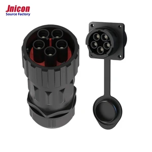 Jnicon M40 120A IP67 Cable Wire Circular Connector 2 3 4 5Pin Power Plug Female Sockets Waterproof Connector for Servo Motor