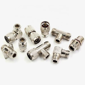 N Type Male Female 90Degree Right Angle 4hole Flange with O-ring Tee Type 3Way Splitter RF Coax Coaxial Connectors Adapter