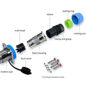 Whole Sale Price D Type M20 RJ45 CAT6 IP68 Waterproof Ethernet Connector | Panel Mount With Lock System | Zinc Alloy Housing