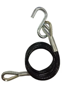 PAN-U 3' 3500LB (Pair) Coiled Vinyl Coated Trailer Safety Cable for Axles Made in TW