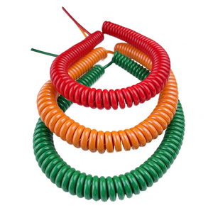 Custom Spiral Telescopic Retractable Coiled Cord Copper Flame Retardant High Flexibility Memory Retention PU PVC Automotive Low