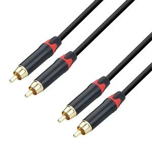 ABCCABLS 2RCA to 2RCA Stereo Audio Cable with Gold Plated Connectors PVC Jacket for Stage Live Sound Home Theater HDTV Amplify