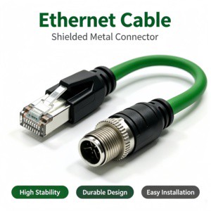 XINYING Industrial Aviation Network Cable M12 RJ45 8-core X-type Male Ethernet Connector Plug IP67 Outdoor Factory Automation
