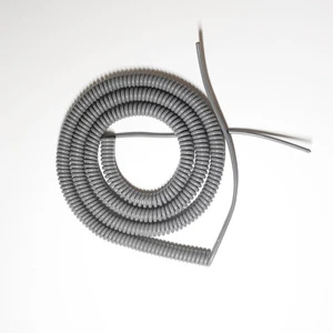 Custom Length High Quality PU Spring Wire 2 Core Coiled Power Cable Wire Electrical Spiral Cable for Medical Devices
