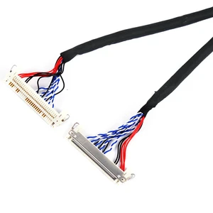 Factory Customized Wire Harness Industrial Computer Monitor Display 40 Pin Connector Lcd Lvds Converter Cable