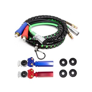 New 12 FT PVC Semi Truck Air Lines Kit 3IN1 Trailer Cord And Air Brake Hoses Assembly
