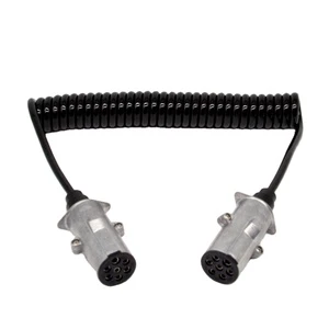 European Standard 7-Core Spring Wire Coiled Truck Trailer Cable with Plastic Plug