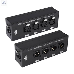 Hot Sale 4 in 4 Out Ethernet Cable Extender RJ45 Network Transmission XLR Audio Male to Female Channel Expander for Stage Use