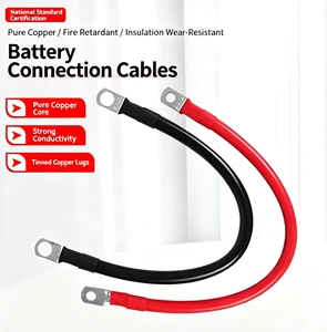 Automotive Battery Cables, Pure Copper, Inverter Cables, Black & Red Wiring Harness for Car Batteries