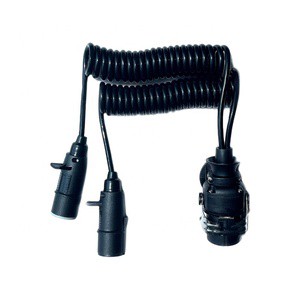 Autone TC331S 24V 15 Pin to 2*7Pin N&S Type Trailer Spiral Cable Assembly with TPU Jacket