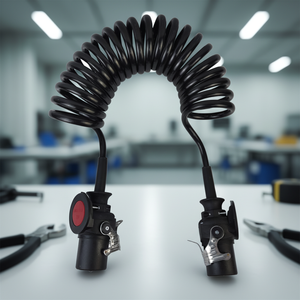 Trailer Spiral Coil Cable 5 Core, ABS EBS Trailer Adaptor Cable Trailer Safety Cable 5 Pin