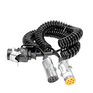 24v Spiral Cable Assembly 15 Pin to 2 X 7 Pin N/S Type Trailer Cable Spiral Coil Cable