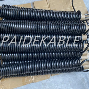 China Hot Selling Low Voltage Medical Communication Use Colourful Copper Conductor PE Insulation PUR Sheath Spring Spiral Cable