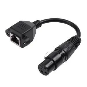 XLR3 to RJ45 Network Cable Female Connector XLR Head to Network LED Light Connecting Cable DMX521 Stage Light Cable
