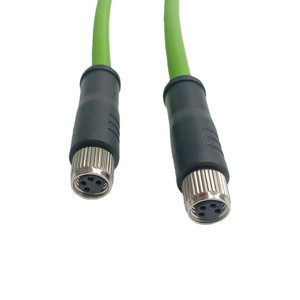XIN YING M8 Industrial Ethernet Cable 4-Core D-Type Encoded Aviation Cross-Border High Flexibility Drag Chain Sensor Connector